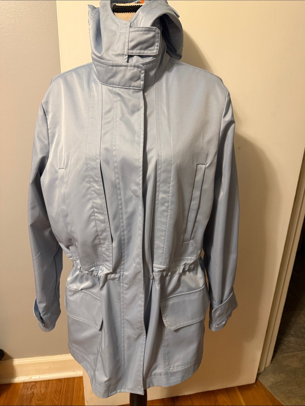 Joe Fresh Powder Blue Hooded Utility/Water Resistant Jacket Medium